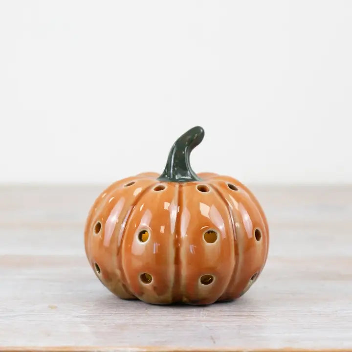 Orange LED Pumpkin Ornament