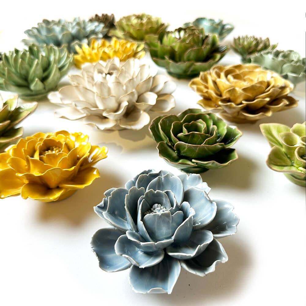 Decorative Ceramic Wall Flower Art: Caramel Flower