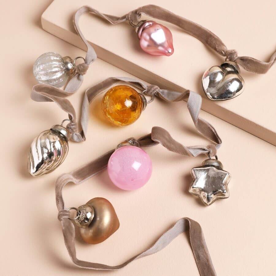 Pink Mini Bauble Ribbon Garland