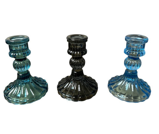 Glass Candle Holder - 10.5cm