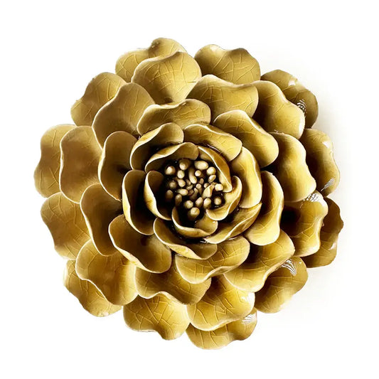 Decorative Ceramic Wall Flower Art: Caramel Flower