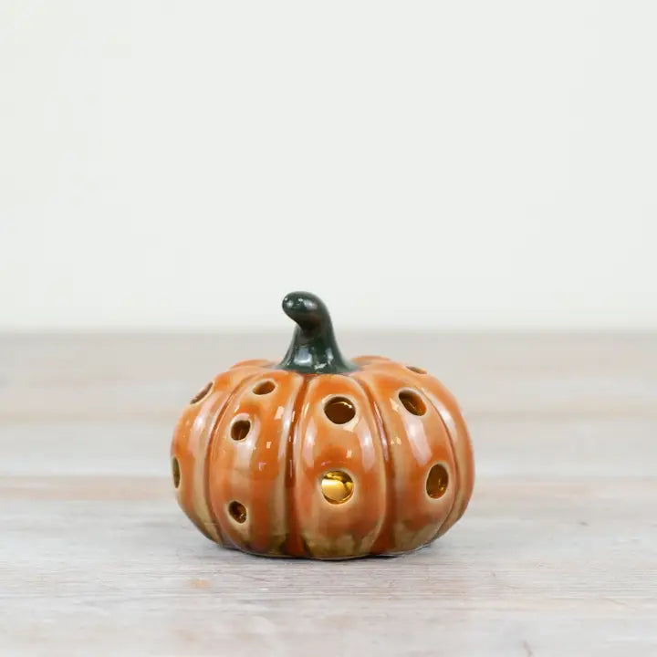 Orange LED Pumpkin Ornament