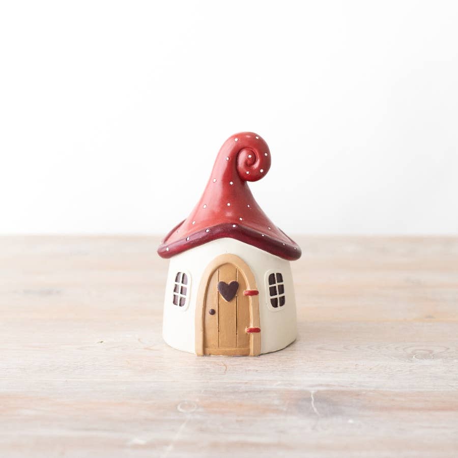 Mushroom House Ornament, 13cm