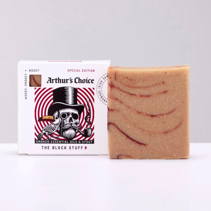Bar of soap with 'Arthur's Choice' packaging on a white background