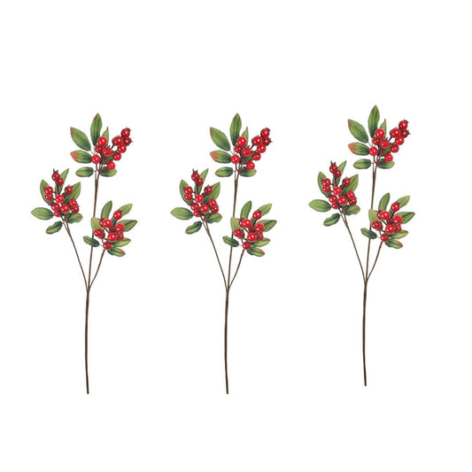 Artificial Red Berry and Foliage Sprays 60 cm/24 Inches