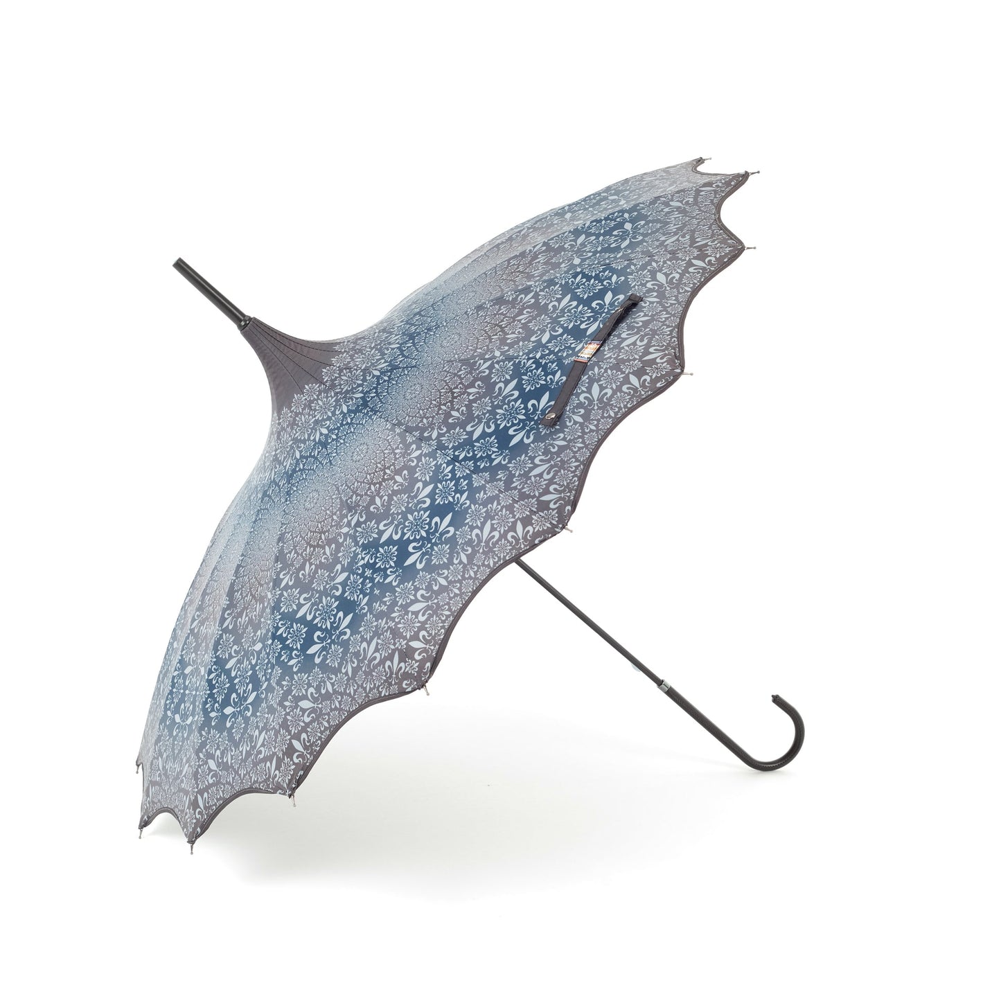 Boutique Patterned Pagoda with Scalloped edge - Charcoal