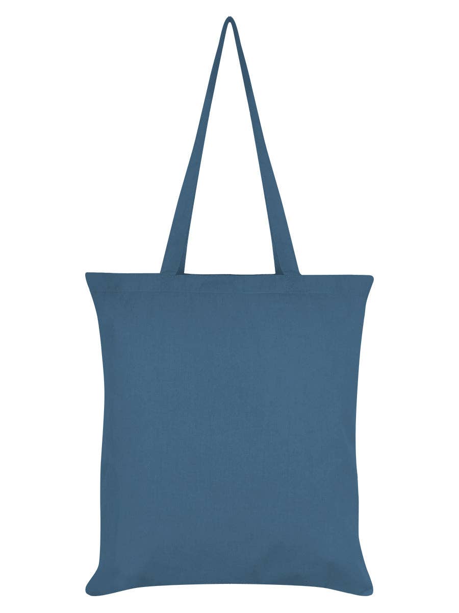 Blue tote bag on a white background