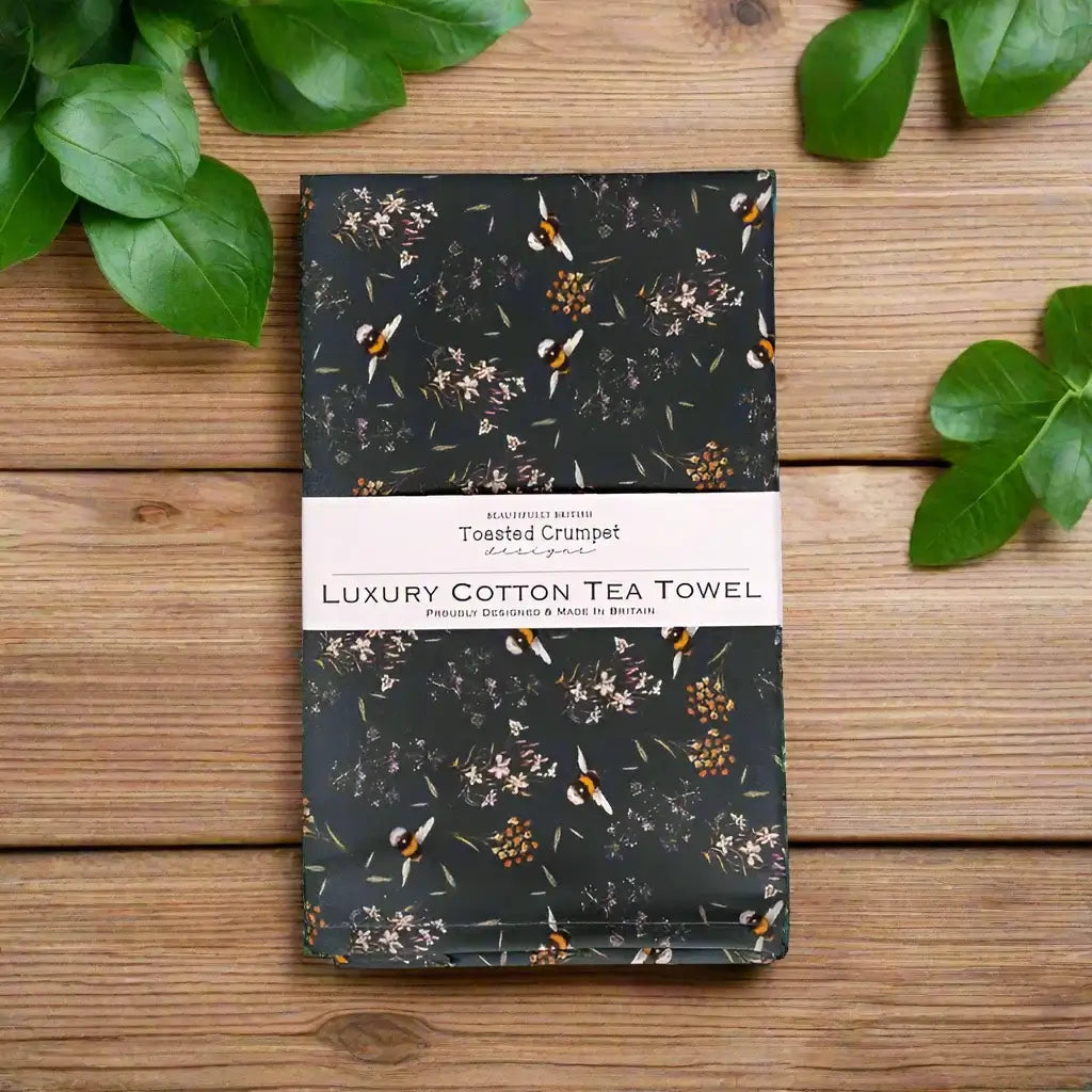Tea Towel-Bee and Honeysuckle