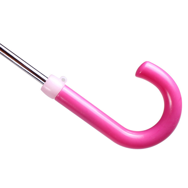 Close up of hook handle on child's umbrella