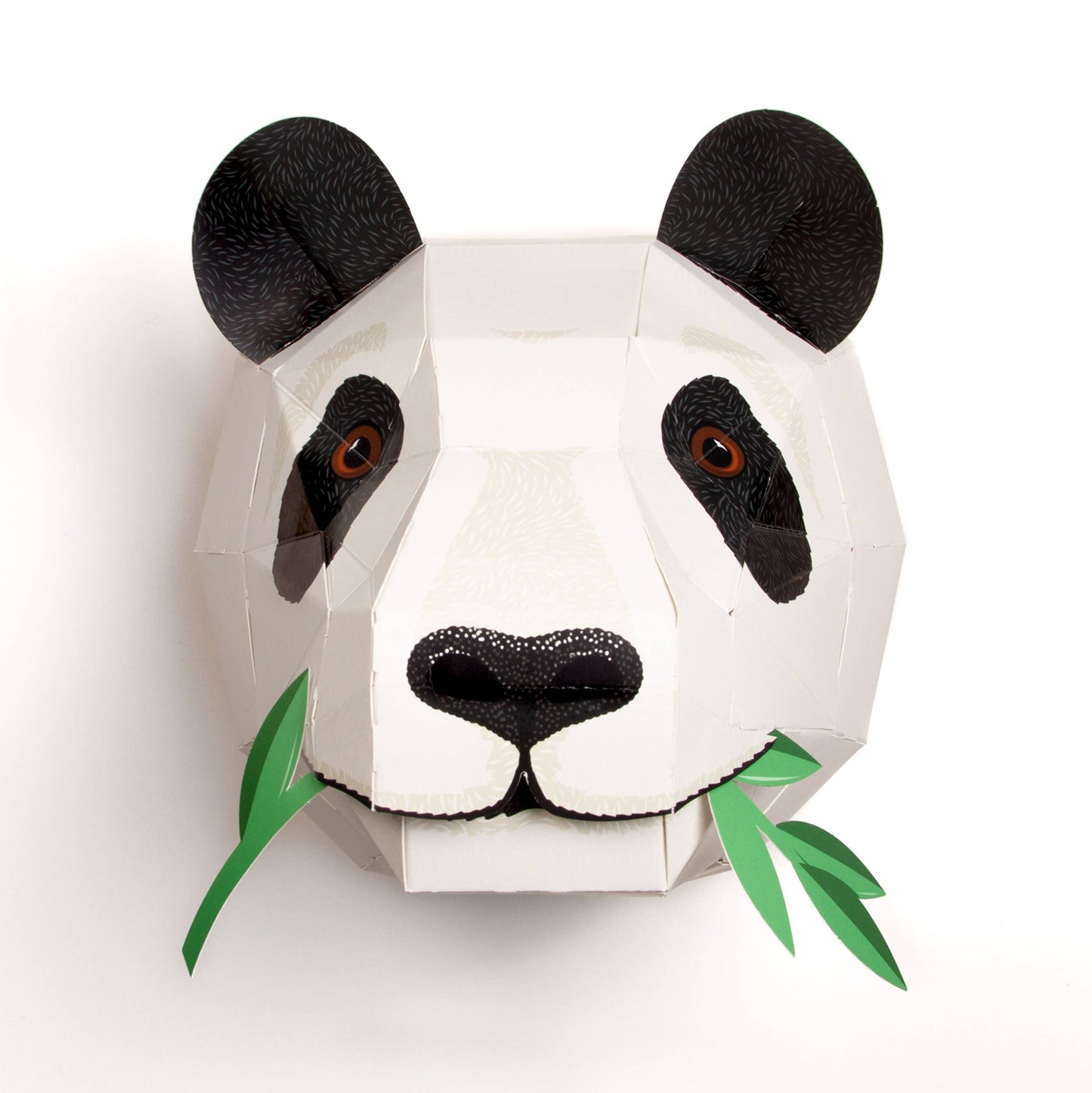Panda-themed decorative wall art with black and white colors on a white background