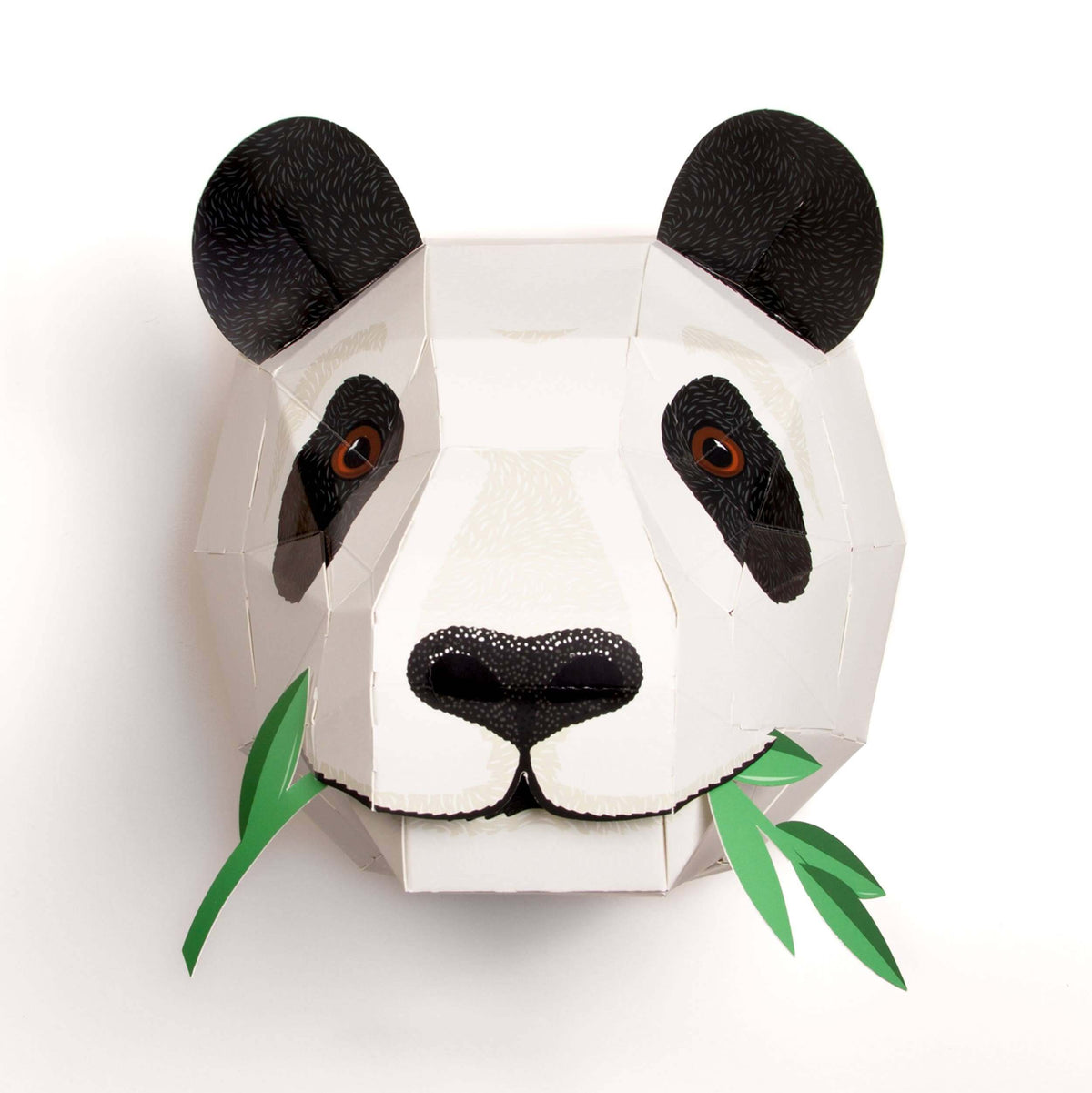 Panda-themed decorative wall art with black and white colors on a white background