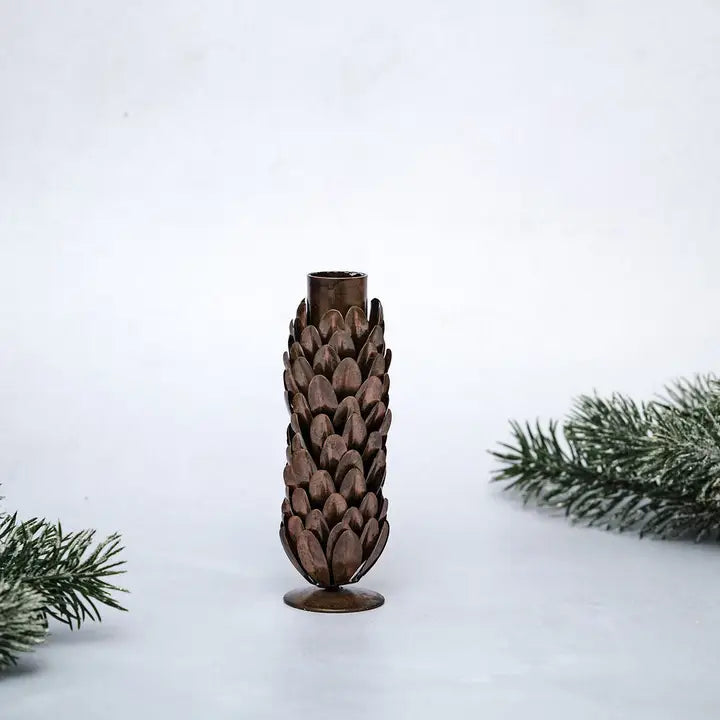 Pine Cone Candlestick Holder