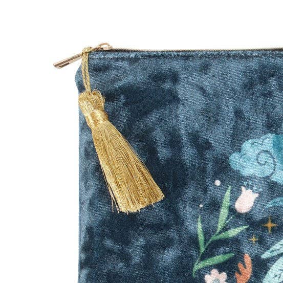 Mystical Midnight Hare Velvet Makeup Bag