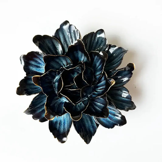 Decorative Ceramic Wall Flower Art: MOB Flower Blue