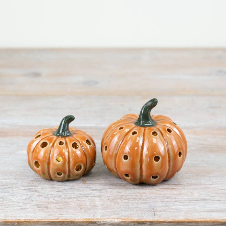 Orange LED Pumpkin Ornament