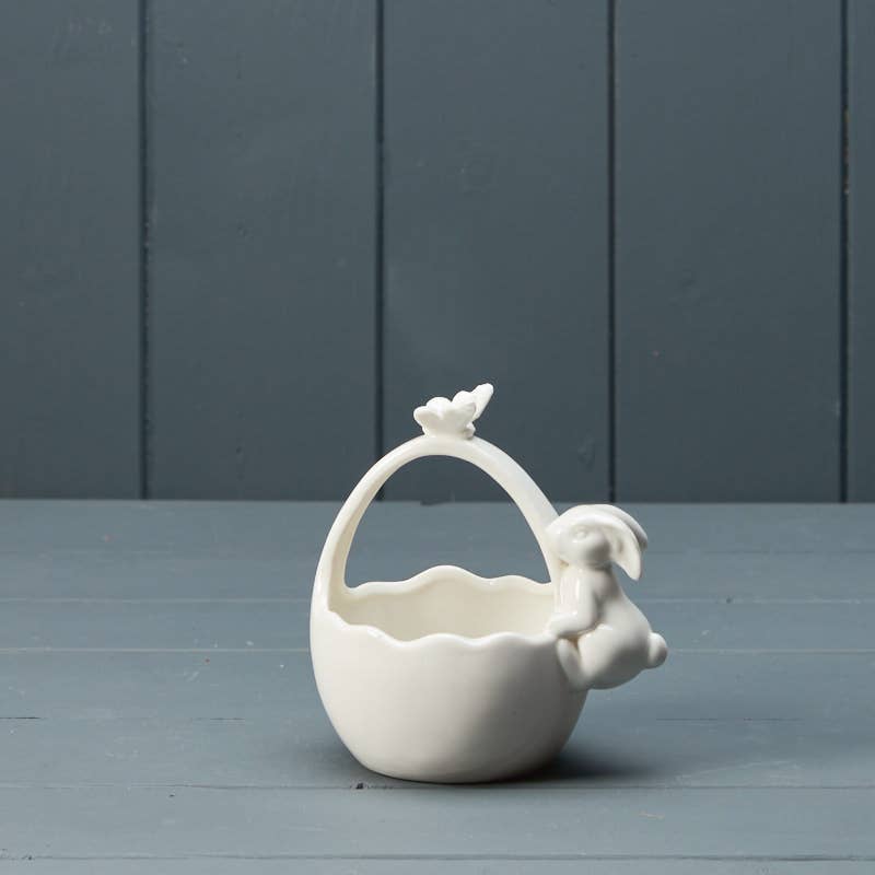 Ceramic White Posy Basket