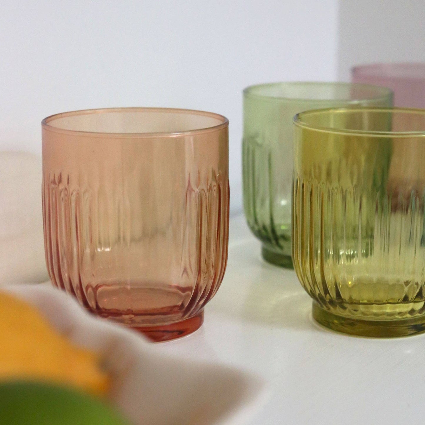 Coloured  Glass Tumblers - Set of 6
