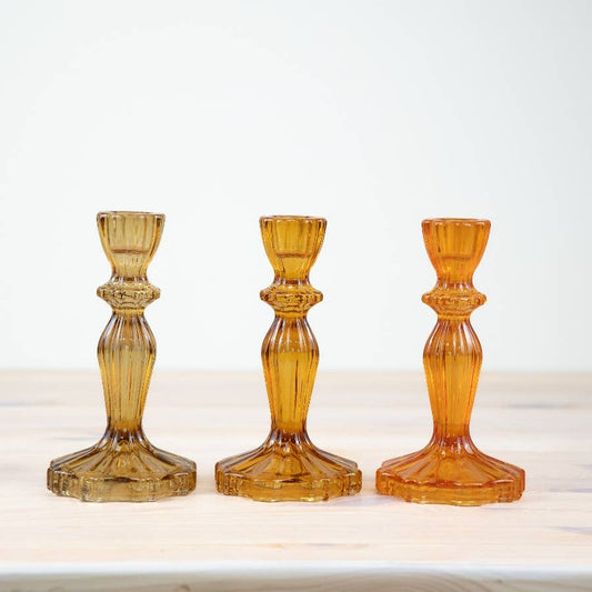 Glass Candle Holder - 15.8cm