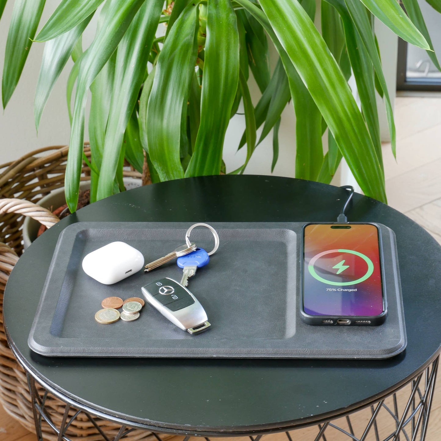 PU Leather Wireless Charging Vanity Tray