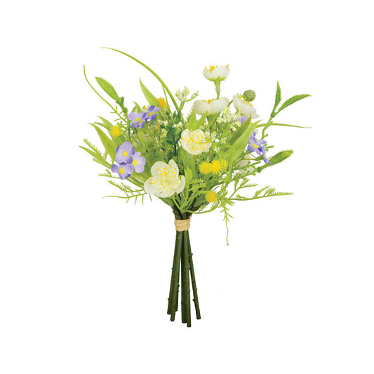 Faux Silk Buttercup and Gypsophila Flower Bunch 20cm/8 Inche