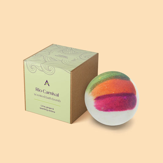 Rio Carnival lime and ginger bath bomb