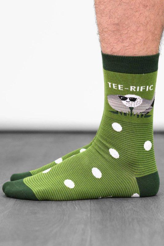 Teerific Golf Combed Cotton Crew Sock on feet side view