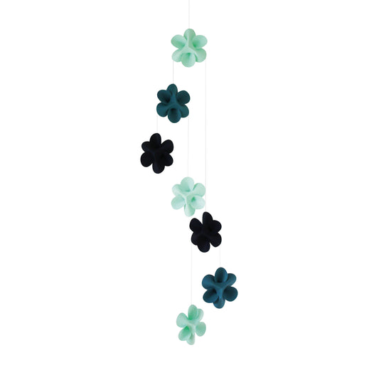 Flower Paper Mobile: Green and blue