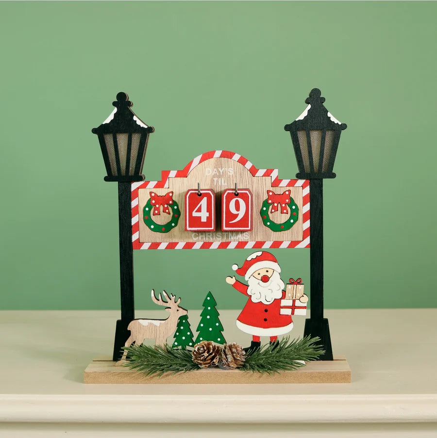 Festive Wooden Countdown To Xmas No:4 (Light Up)