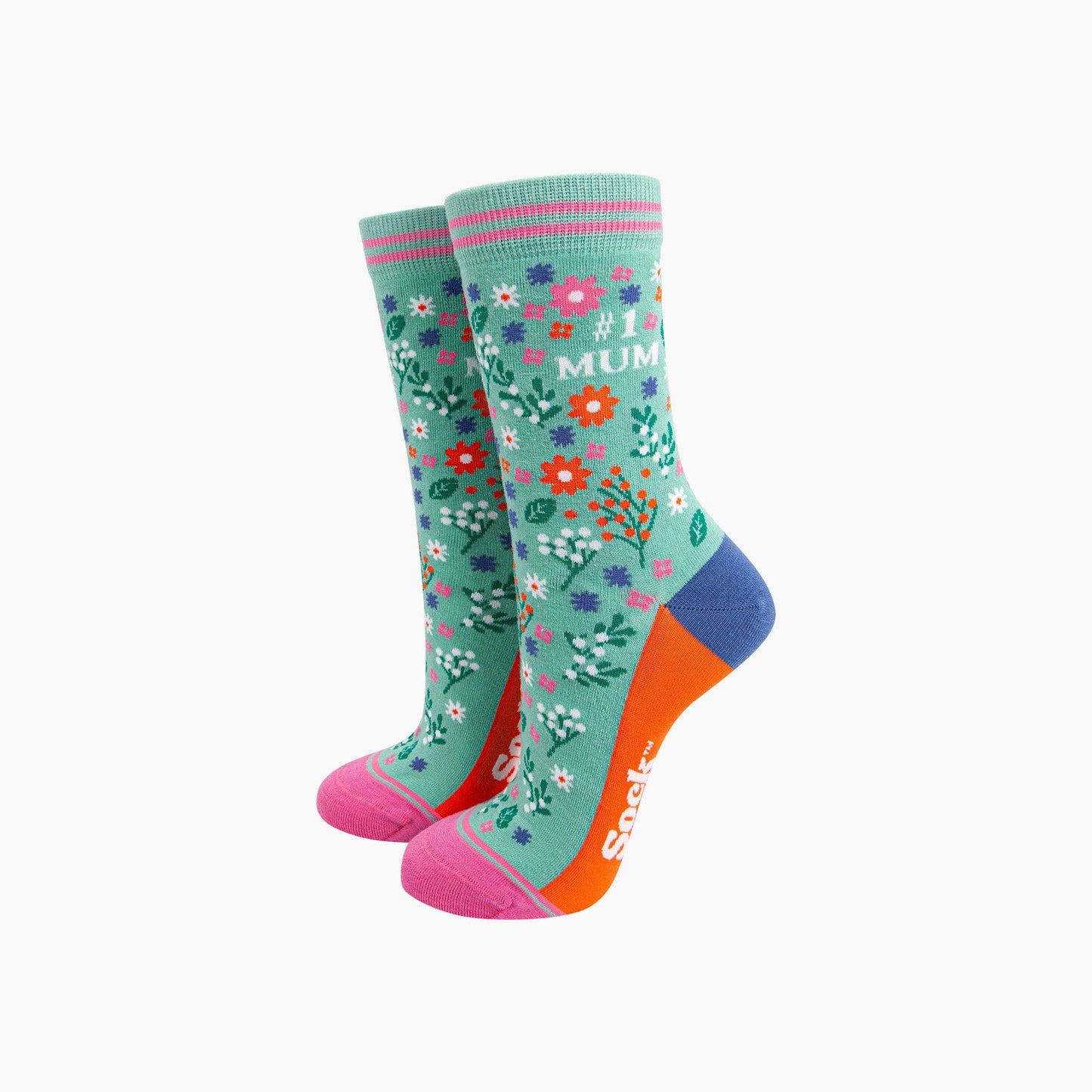 Number 1 Mum Floral Bamboo Socks