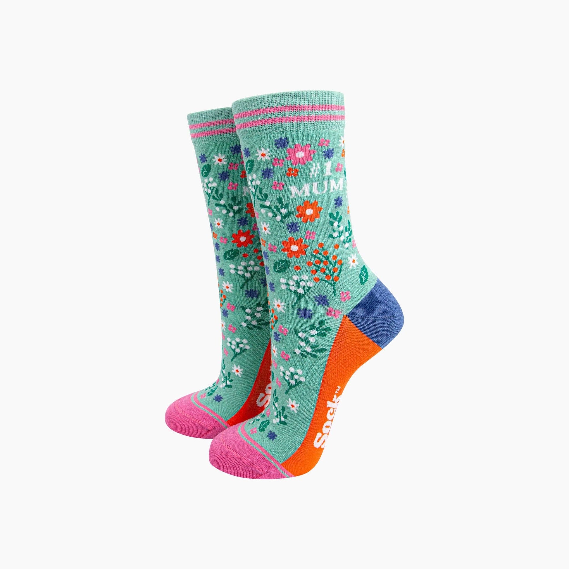 Number 1 Mum Floral Bamboo Socks