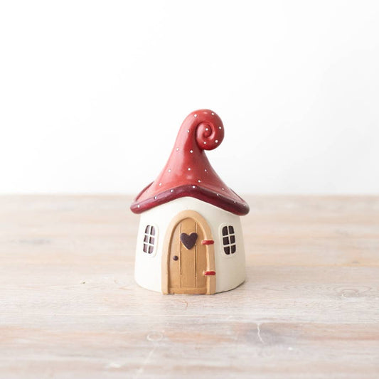 Mushroom House Ornament, 13cm