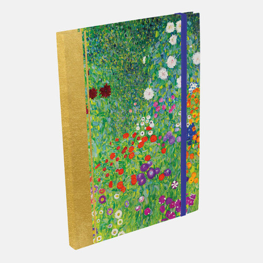 Notebook with floral design on a white background