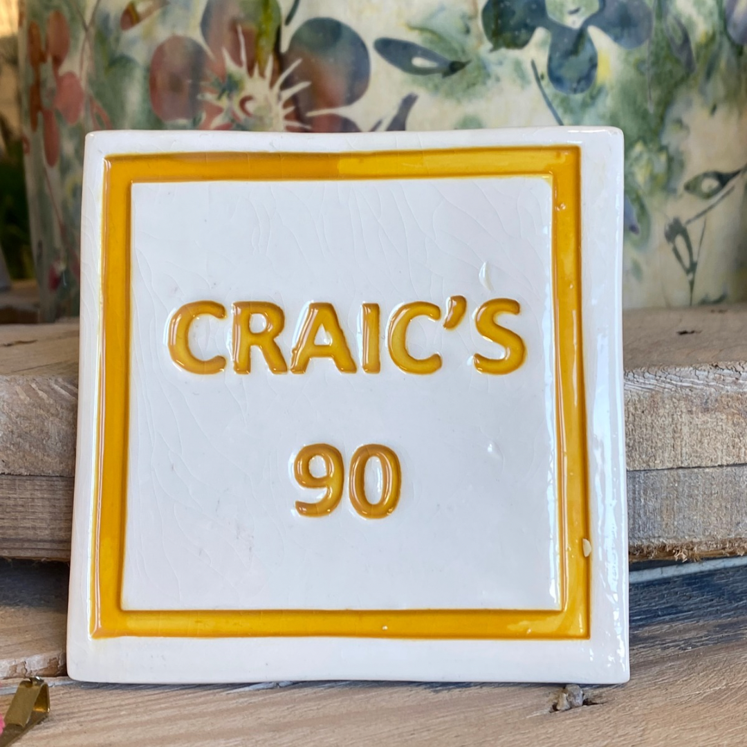 Handmade Ceramic Coaster - Craics 90
