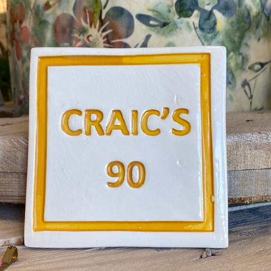 Handmade Ceramic Coaster - Craics 90