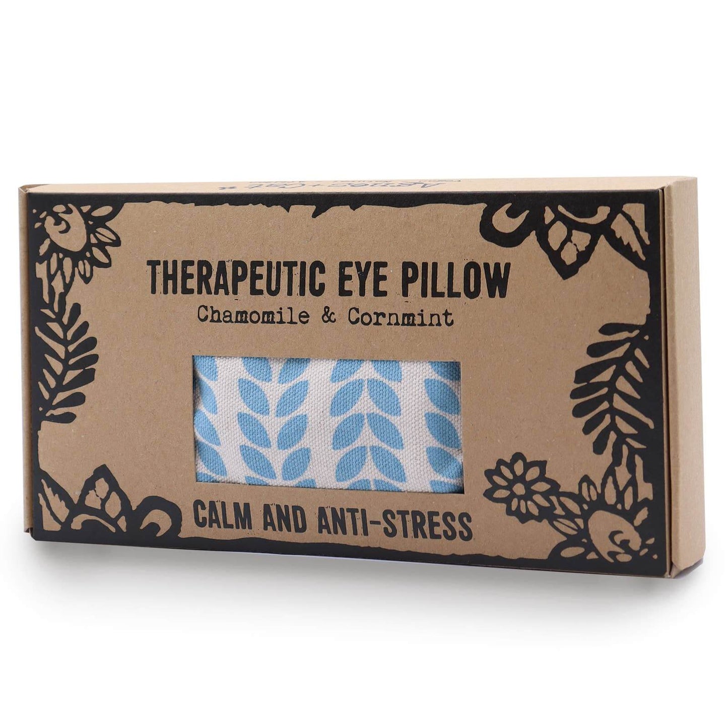 Agnes + Cat Becalmed Eye Pillow in soothing packaging for calming and anti-stress relief.