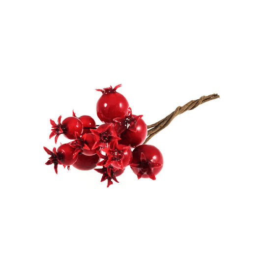 Artificial Seasonal Red Mini Pomegranates on Wires