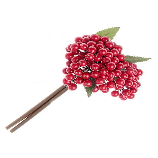 Artificial Berry Bundle  25 cm  Tall  - 3 Stems (Available in Red, Orange or Pale Green)
