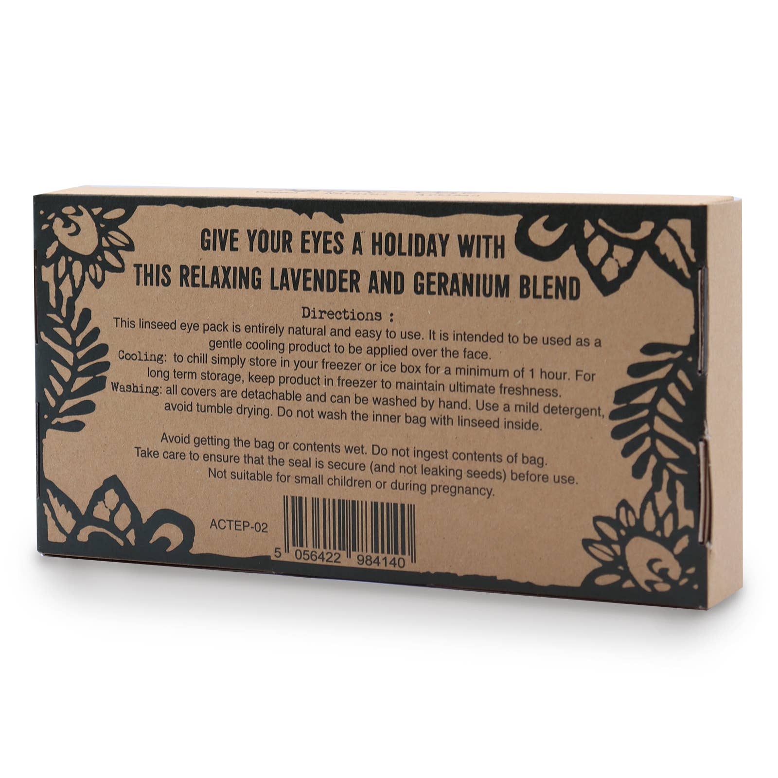 Instructions and details on back of Agnes + Cat eye pillow