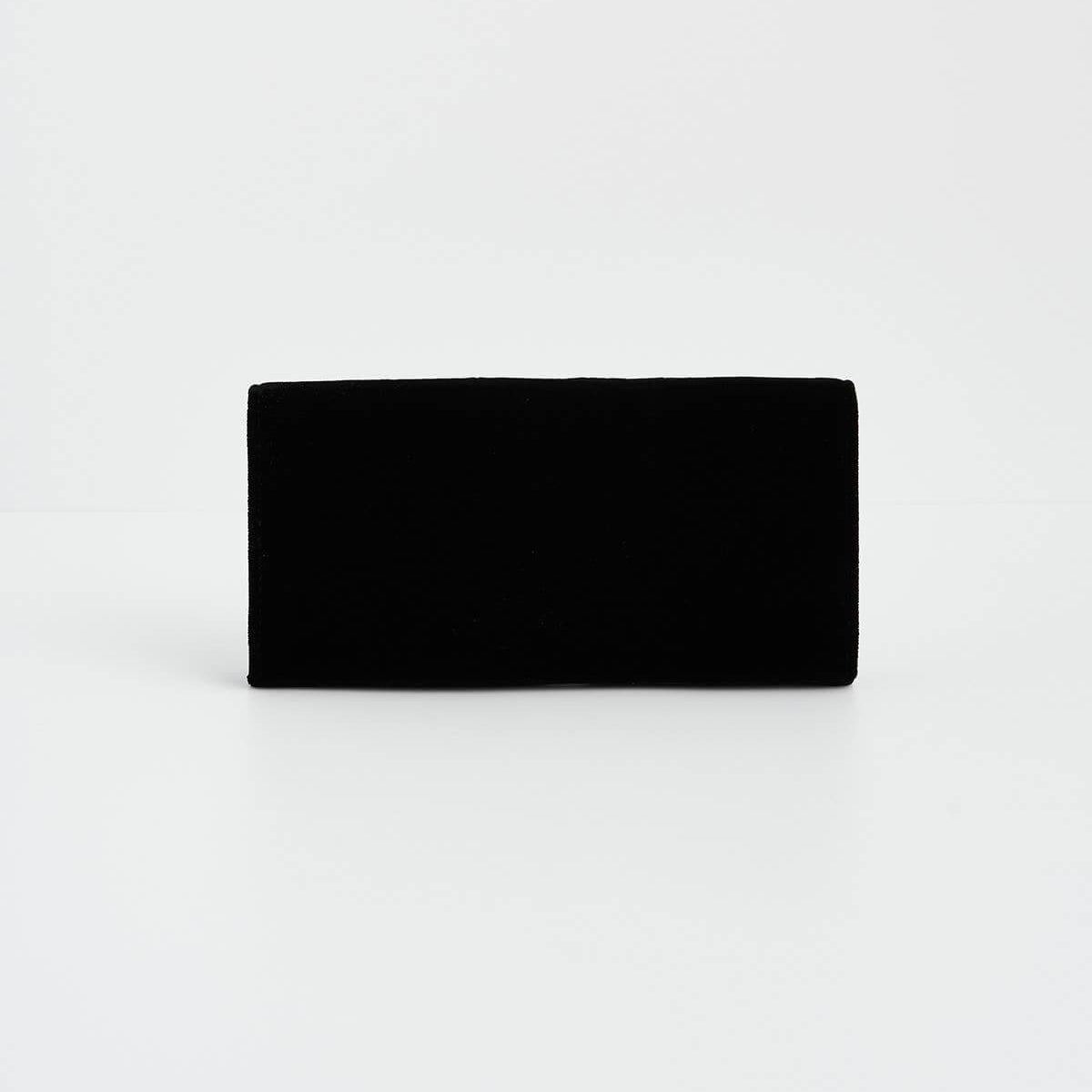 Black rectangular purse on a white background