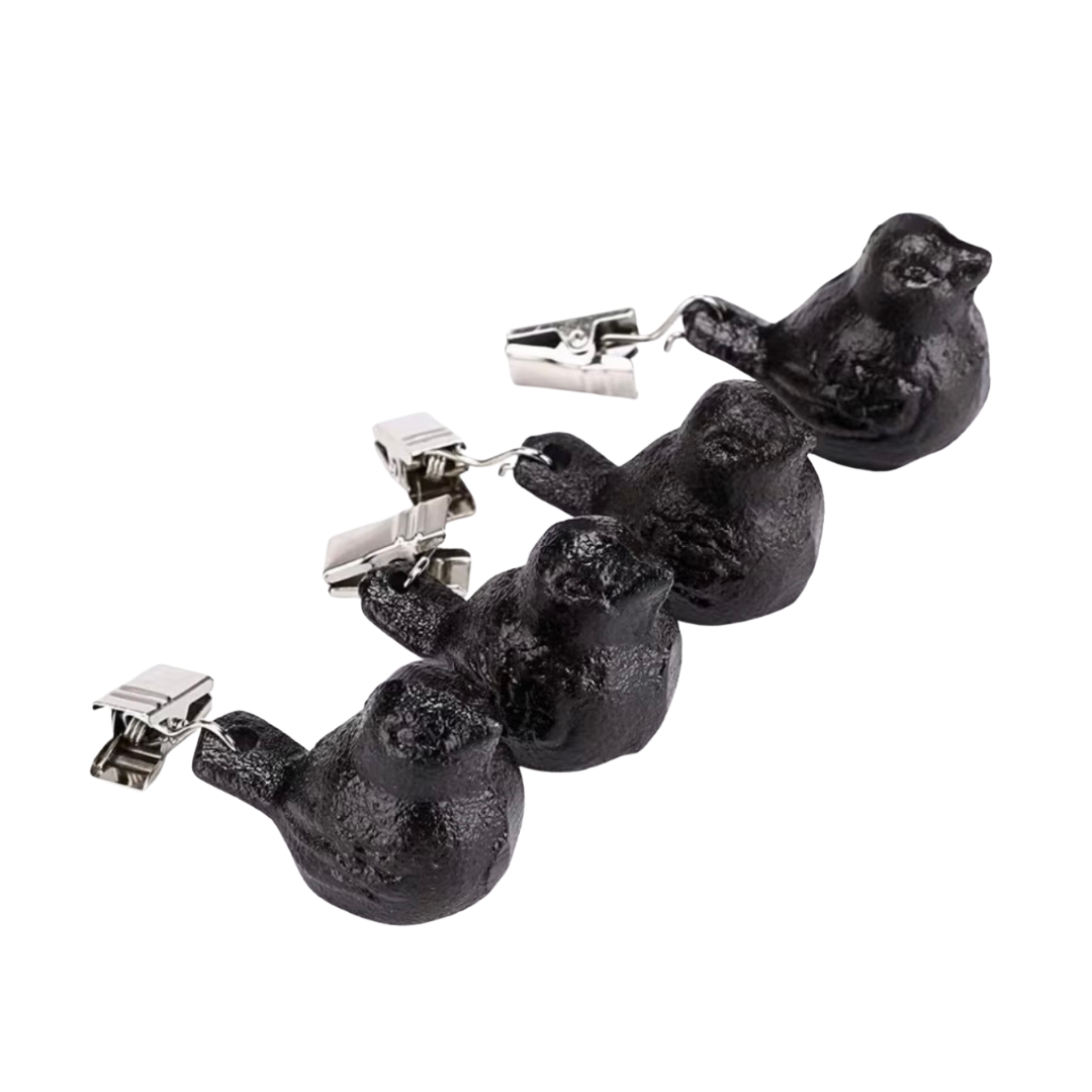 Bird Tablecloth Weights - Set 4 Black