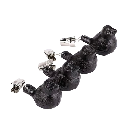 Bird Tablecloth Weights - Set 4 Black