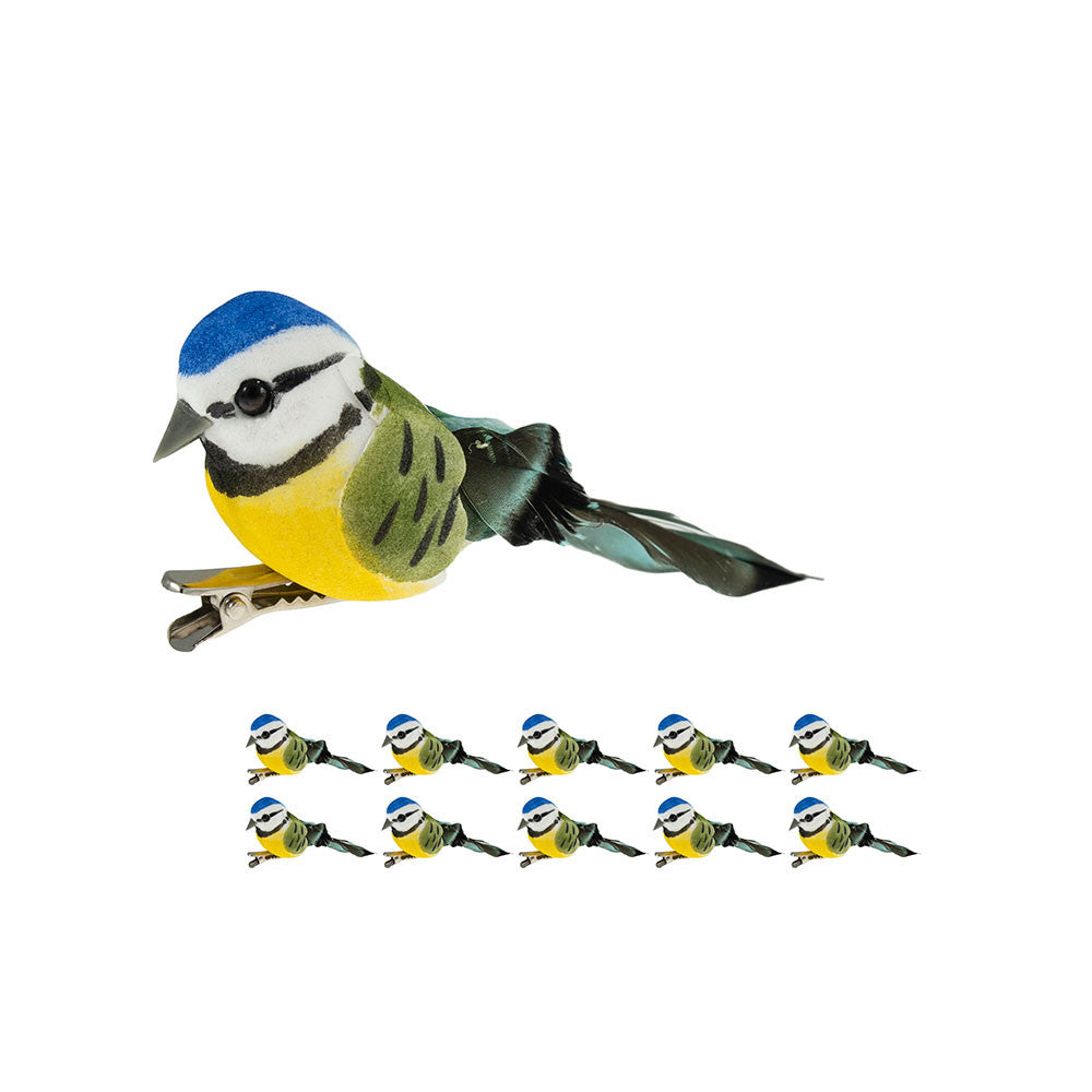 lip on Feather Blue Tit Bird - Pack of 2