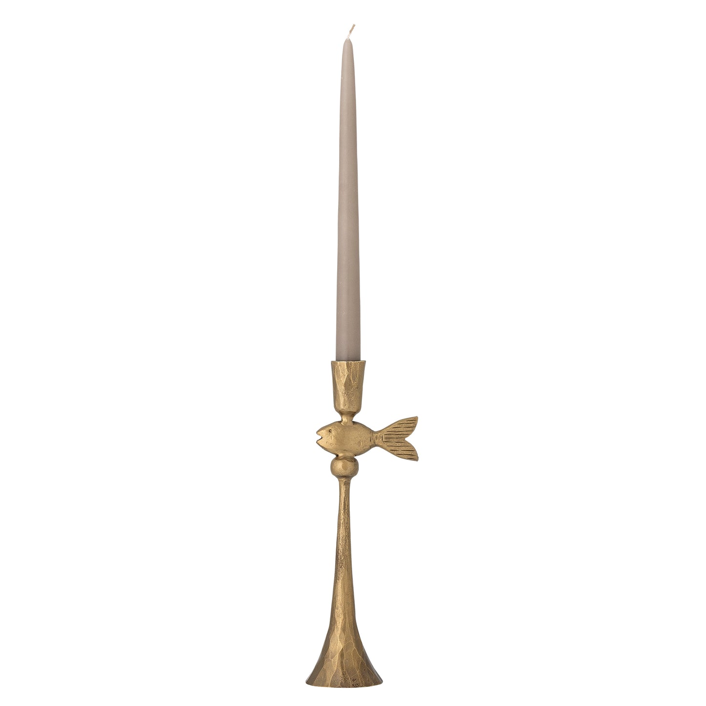 Decorative candle holder with fish design on a white background