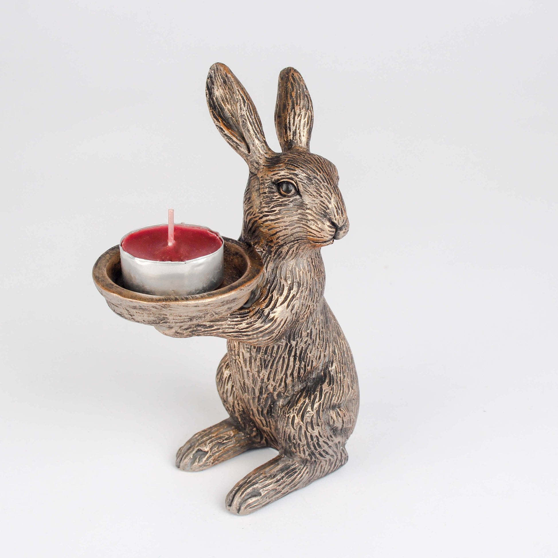 Brass coloured Hare Candle holder