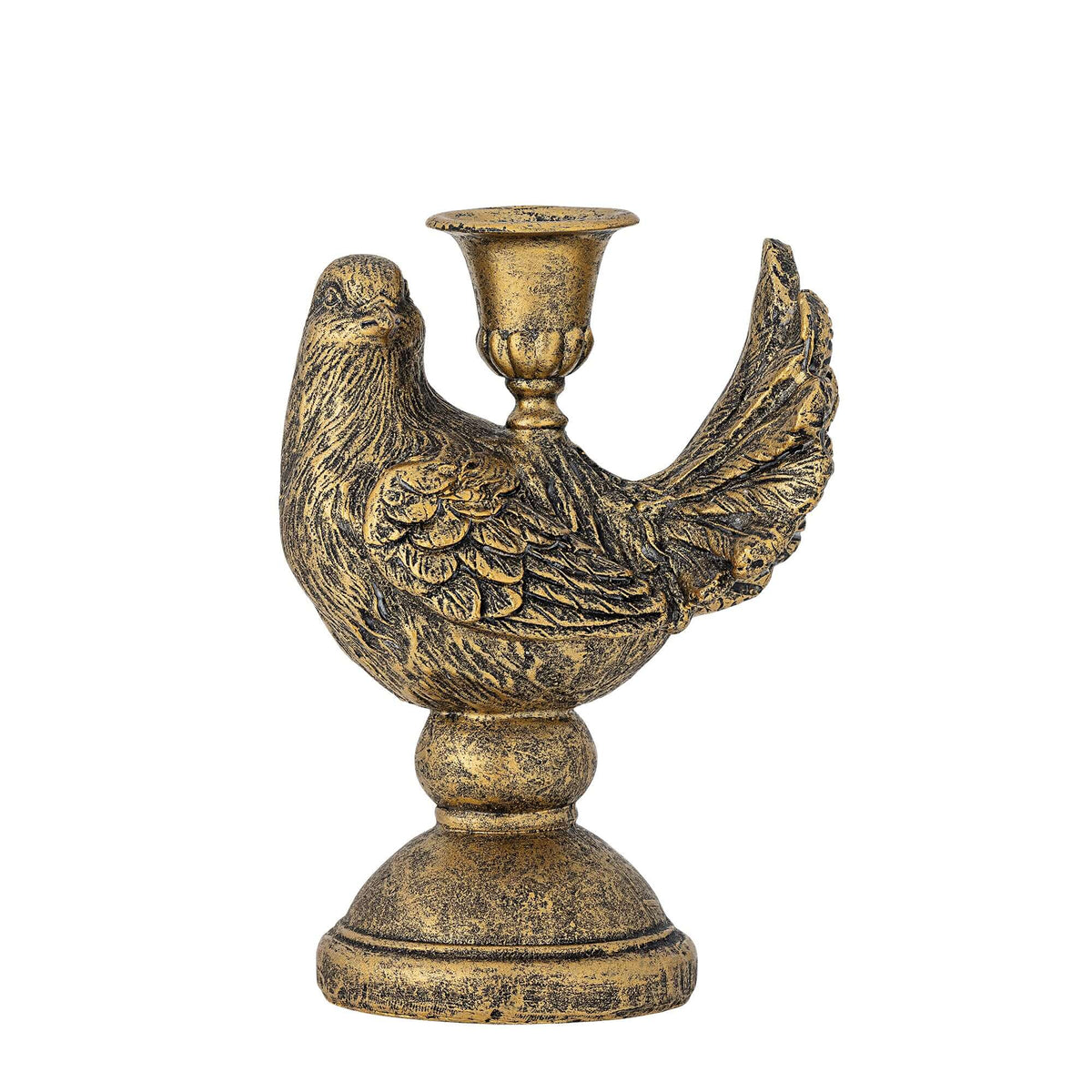 Decorative candle holder shaped like a bird on a white background