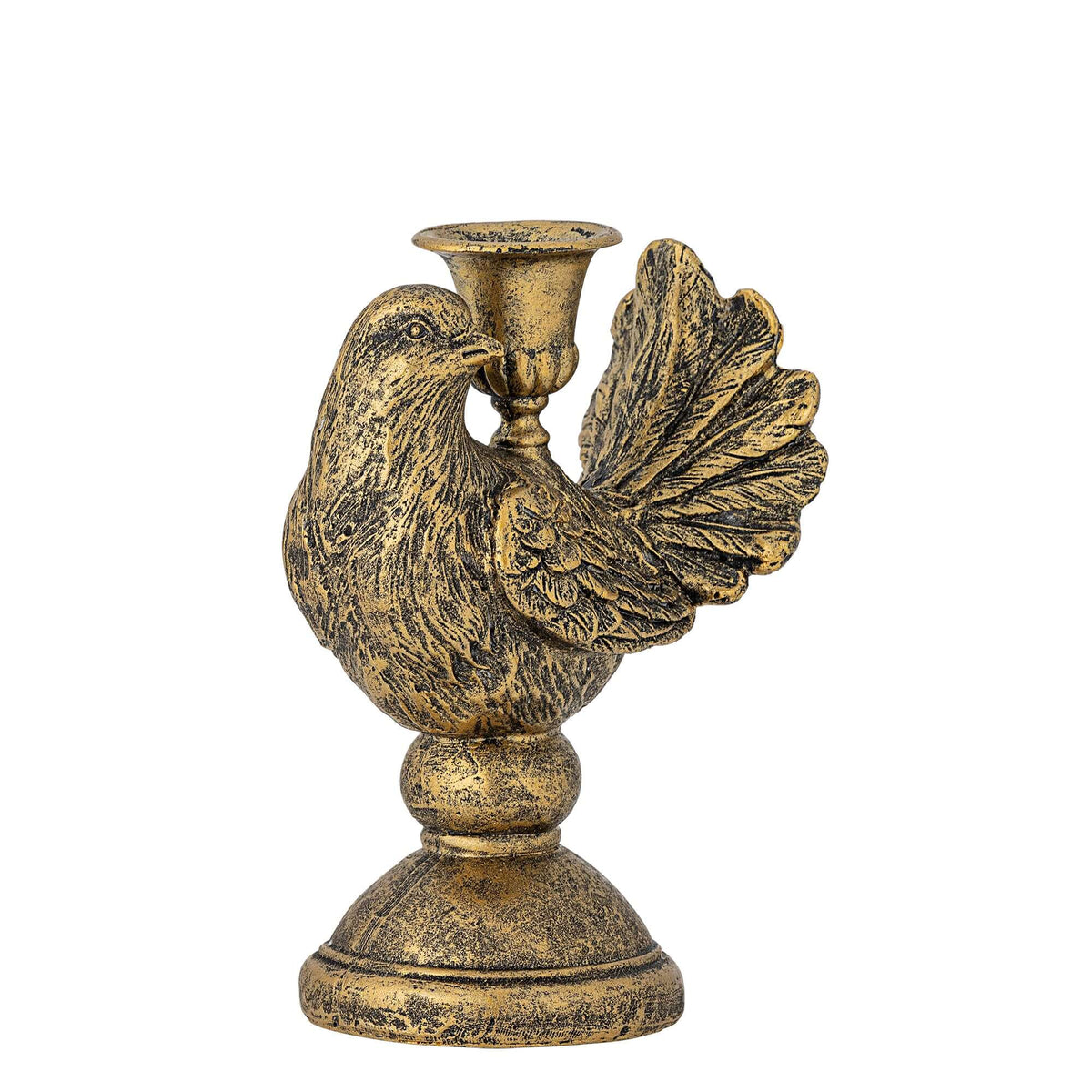 Decorative candle holder shaped like a bird on a white background