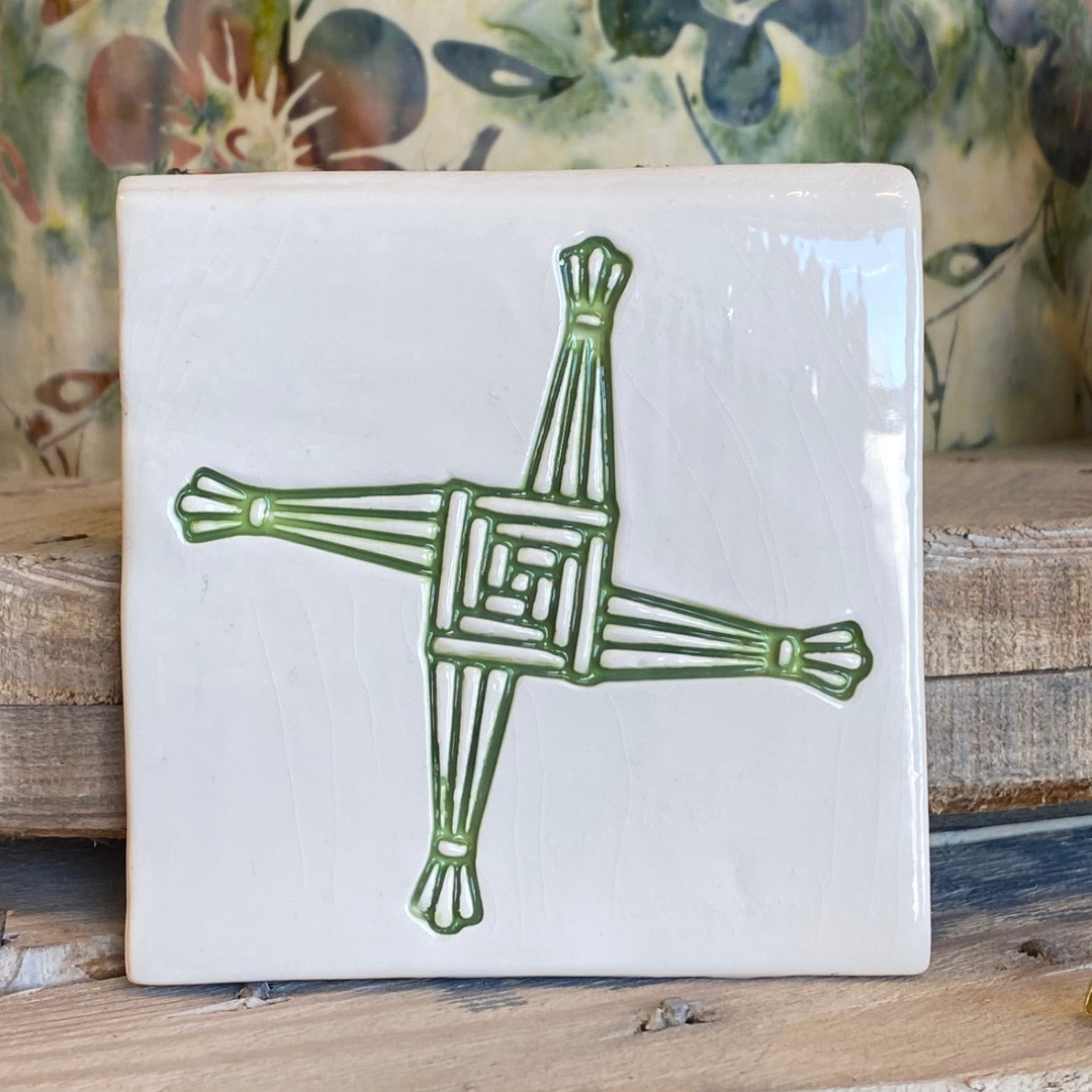 Handmade Ceramic Coaster - St Bridgets Cross