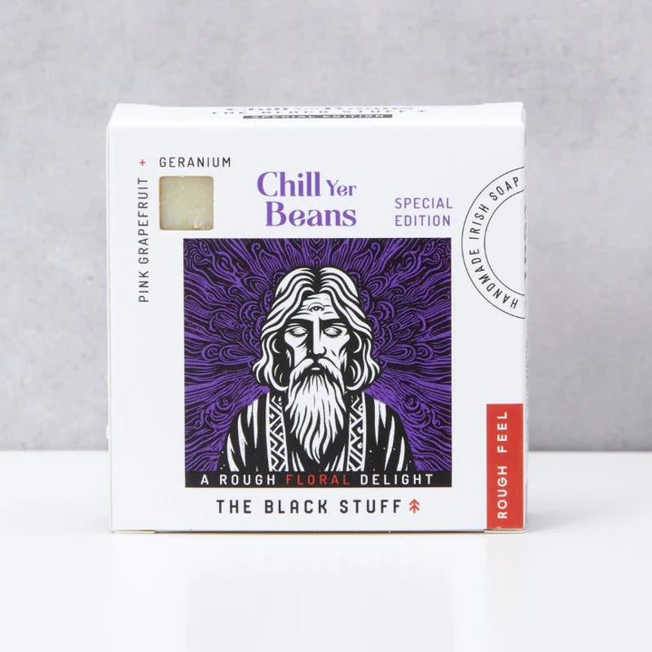 The Black Stuff Natural Soap - Chill Yer Beans - Limited Edition In its box