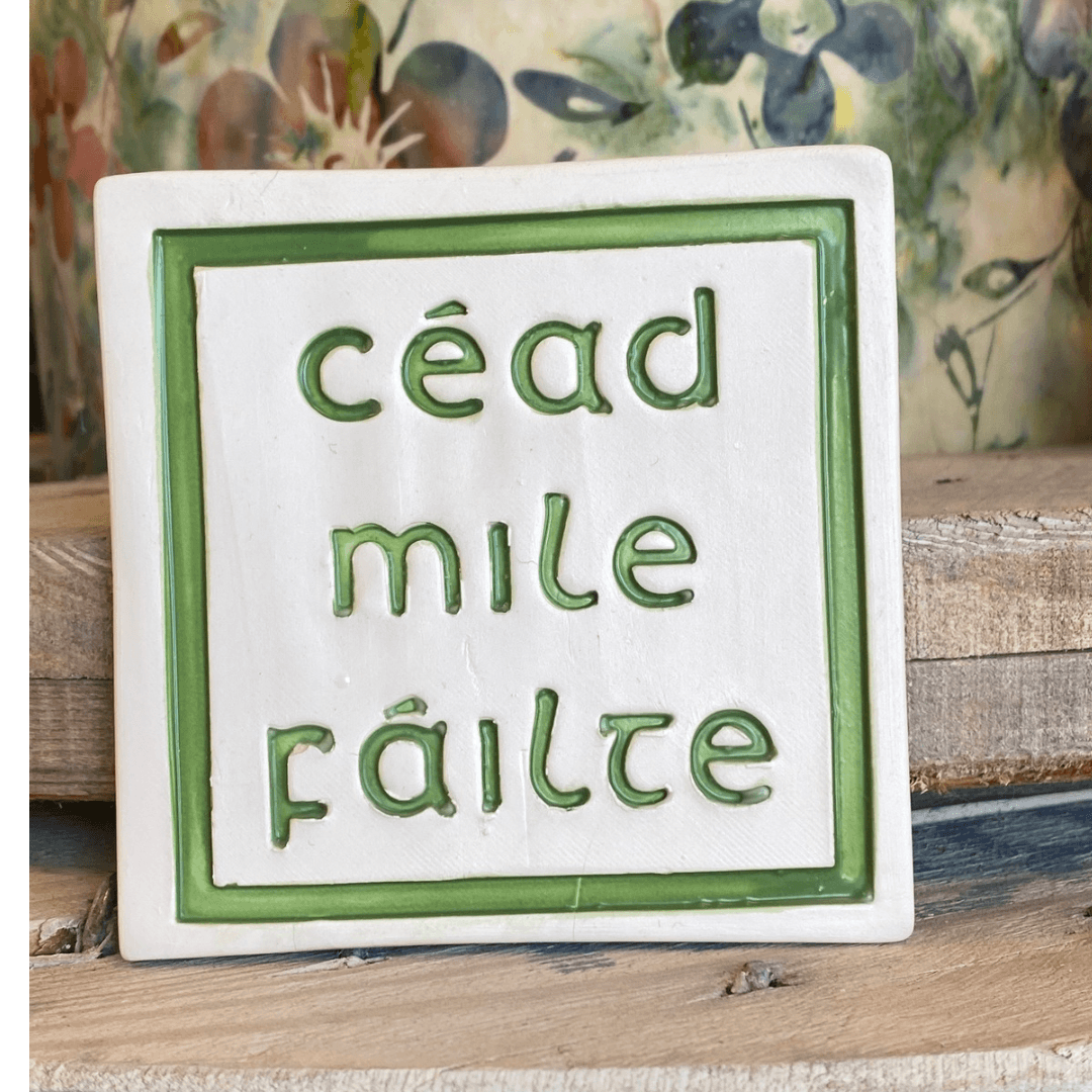 Handmade Ceramic Coaster - Cead Mile Failte