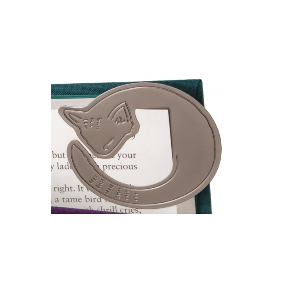 Decorative cat design metal bookmark